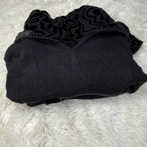 Johnny Was Mina Hobo Bag Floral Velvet Burnout Black Embroidered Boho - Picture 8 of 15